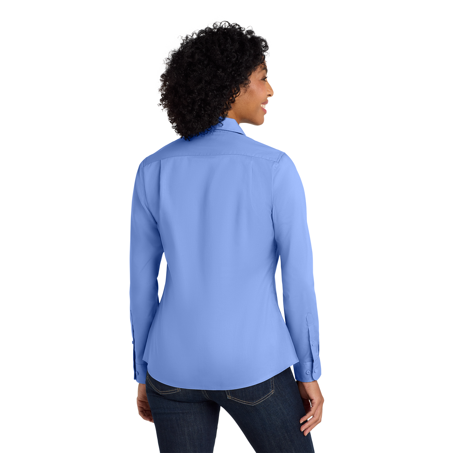 Women’s Custom DTF Printed Work Shirt | Port Authority SuperPro Twill Button Down | Business Uniform Shirt | Bulk Company Logo Apparel