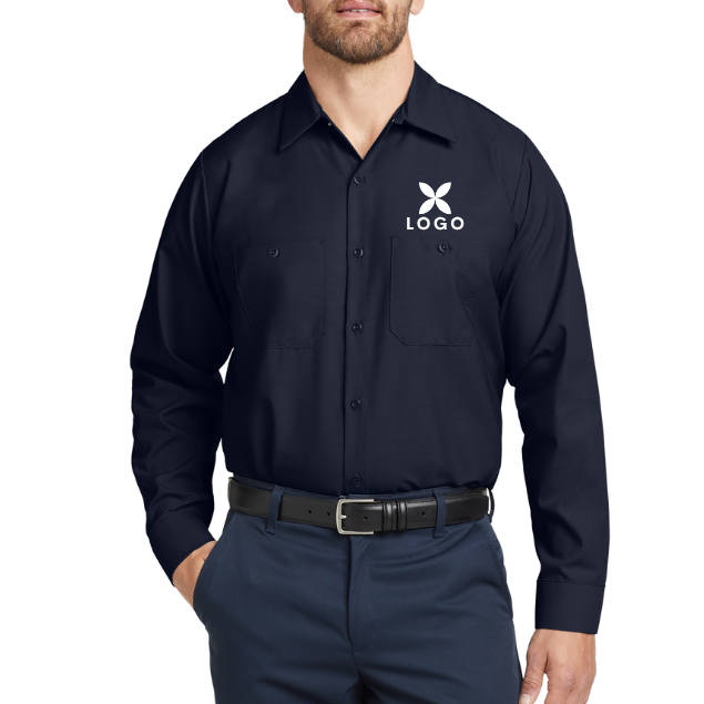 Custom Red Kap® Men’s Long Sleeve Industrial Work Shirt | Work Uniform Shirt | Workwear