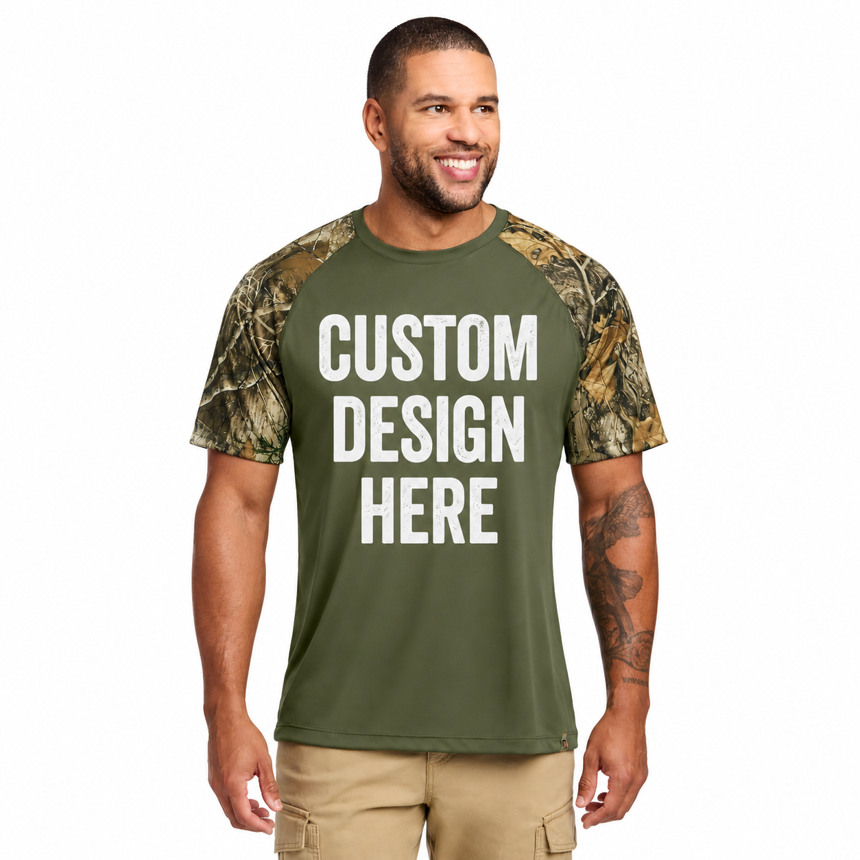 Custom Russell Outdoors™ Realtree® Colorblock Performance Tee | Personalized Camo Performance Longsleeve | Hunting, Outdoor & Work Apparel