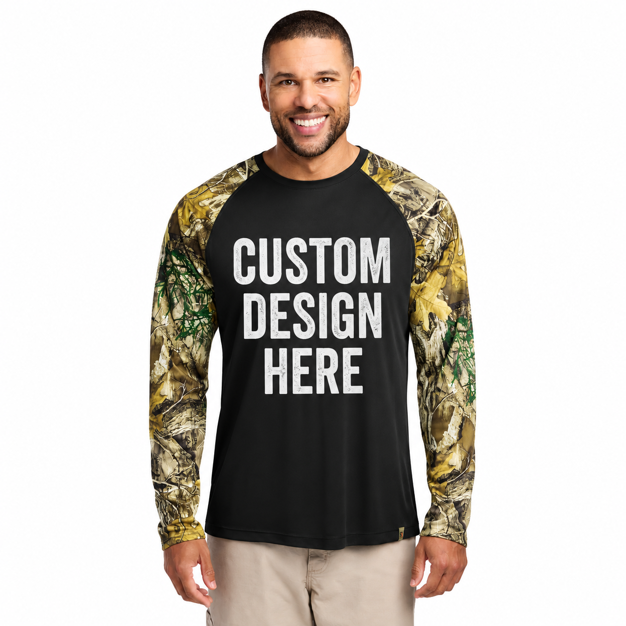 Custom Russell Outdoors™ Realtree® Colorblock Performance Tee | Personalized Camo Performance Longsleeve | Hunting, Outdoor & Work Apparel