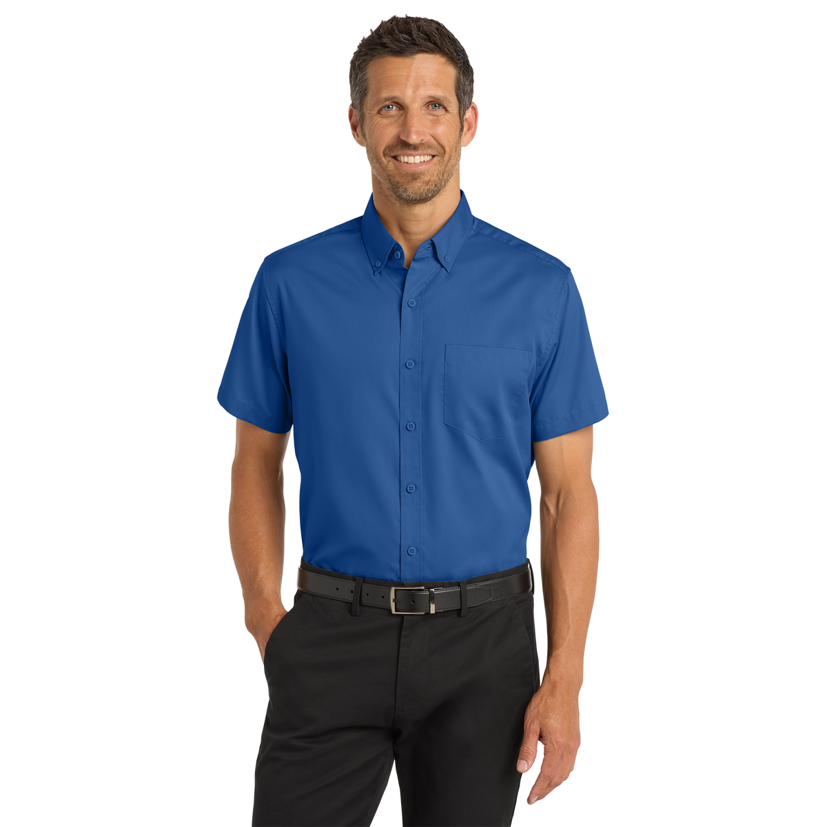 Custom DTF Printed Port Authority Twill Shirt | Short Sleeve Work Shirt| Business Uniform Shirt | Bulk Company Logo Apparel
