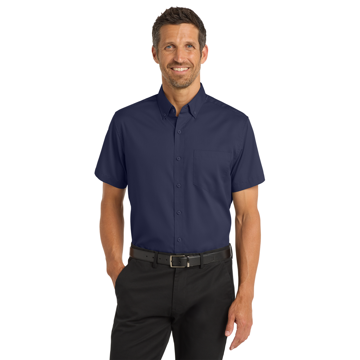 Custom DTF Printed Port Authority Twill Shirt | Short Sleeve Work Shirt| Business Uniform Shirt | Bulk Company Logo Apparel