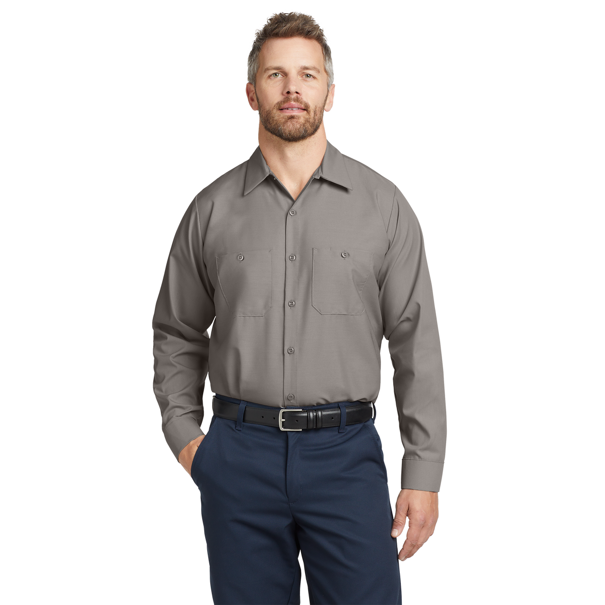 Custom Red Kap® Men’s Long Sleeve Industrial Work Shirt | Work Uniform Shirt | Workwear