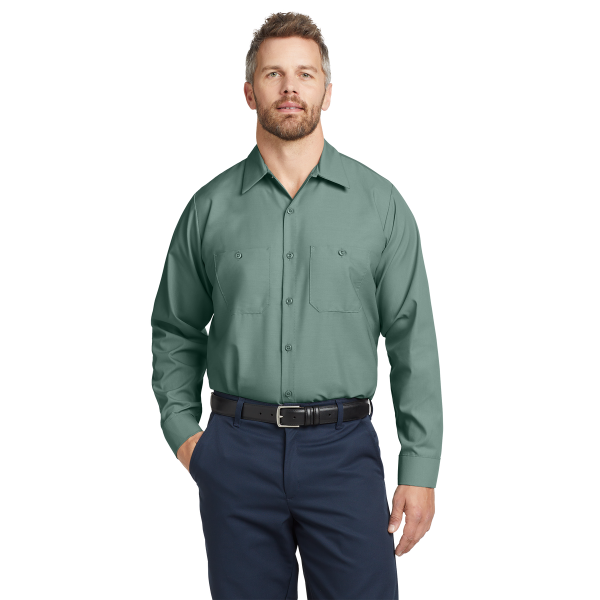 Custom Red Kap® Men’s Long Sleeve Industrial Work Shirt | Work Uniform Shirt | Workwear