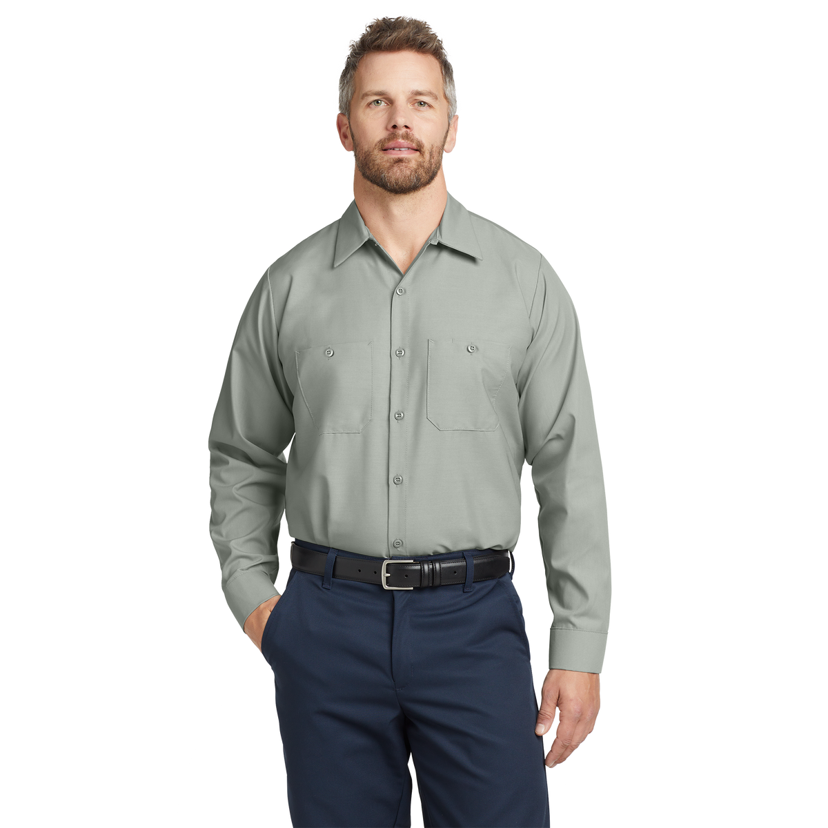 Custom Red Kap® Men’s Long Sleeve Industrial Work Shirt | Work Uniform Shirt | Workwear
