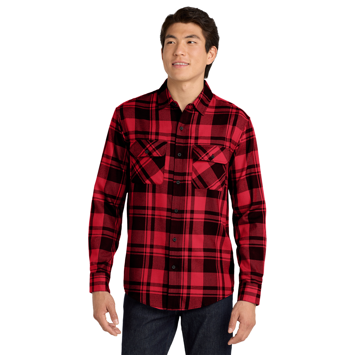 Men's Flannel Shirt | W668 | Blank Plaid Flannel Shirt