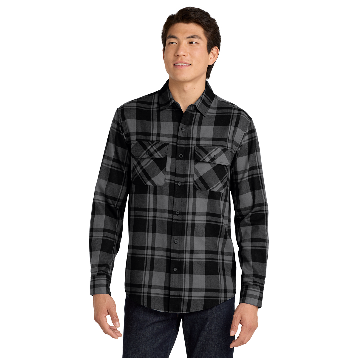 Men's Flannel Shirt | W668 | Blank Plaid Flannel Shirt