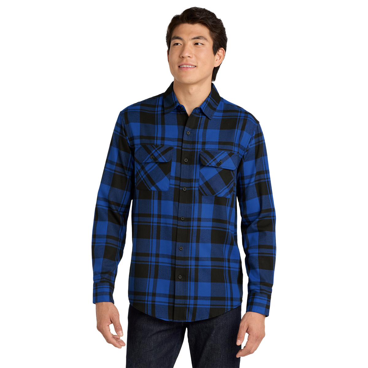 Men's Flannel Shirt | W668 | Blank Plaid Flannel Shirt