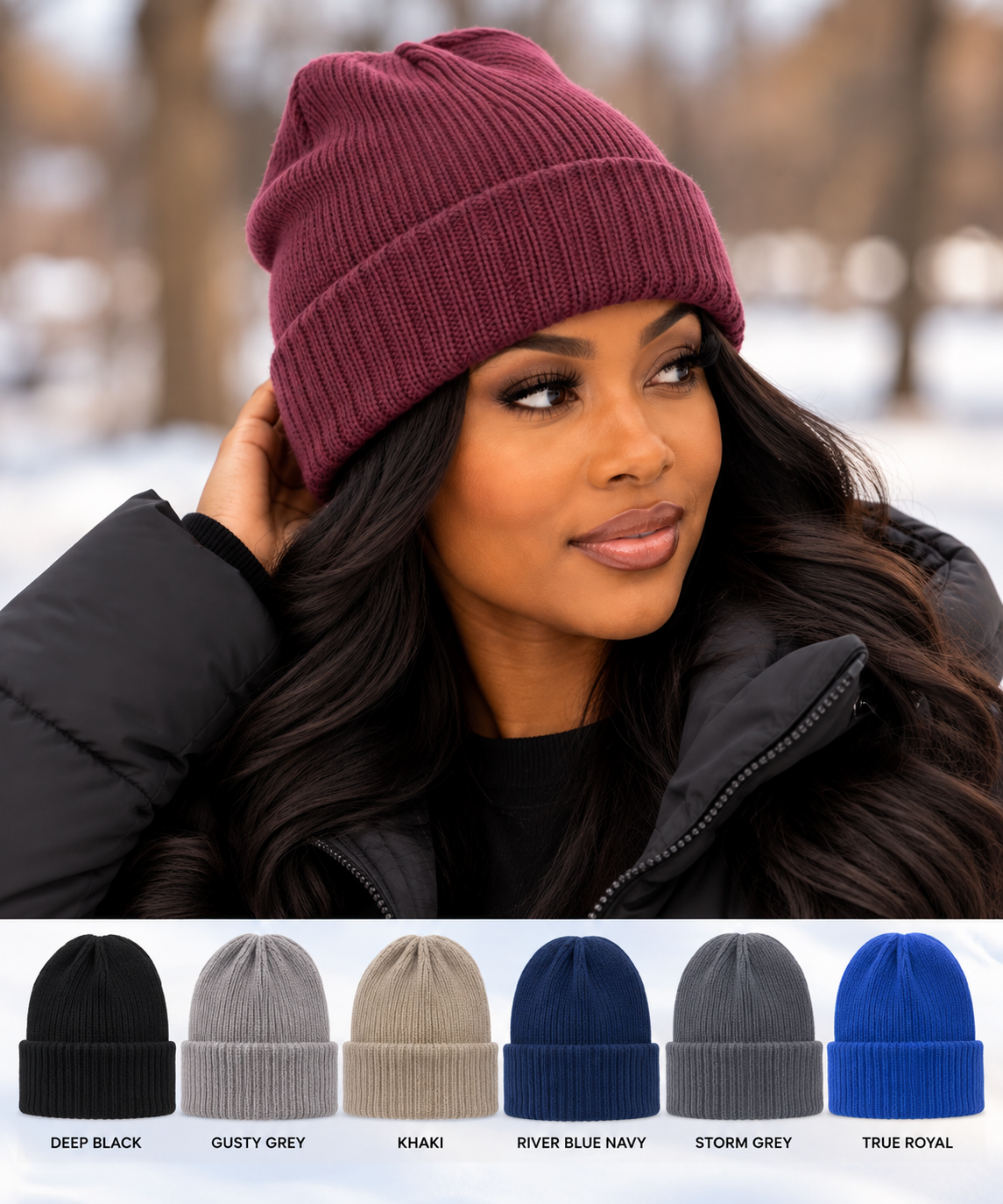 Winter Cuffed Beanie Hat– C977 | Blank Cozy Hat